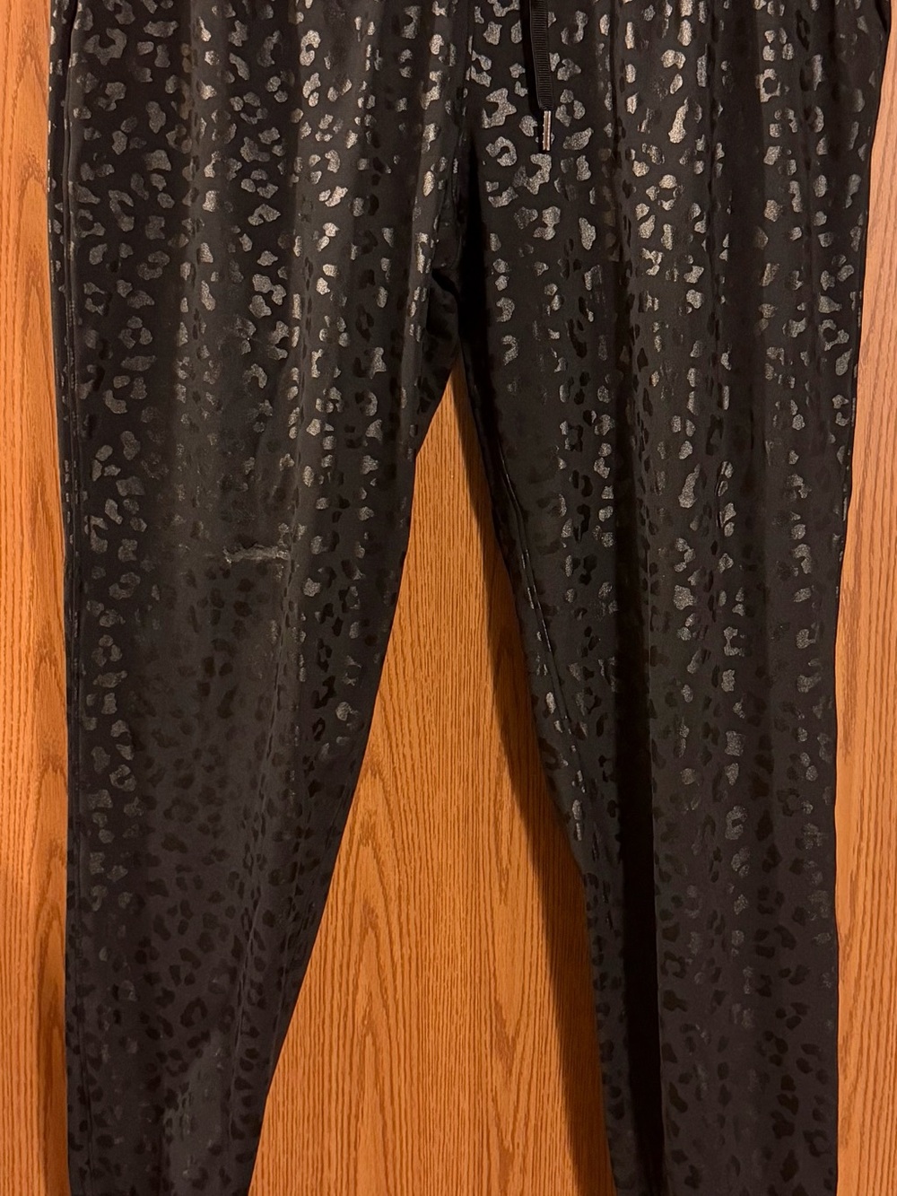 Black Metallic Leopard Print Leggings